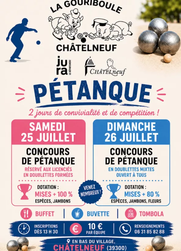Concours de Pétanque à Châtelneuf