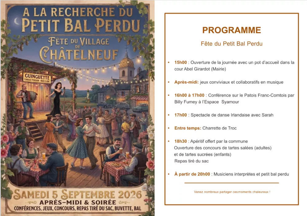 FETE DU VILLAGE Samedi 05 Septembre 2026 